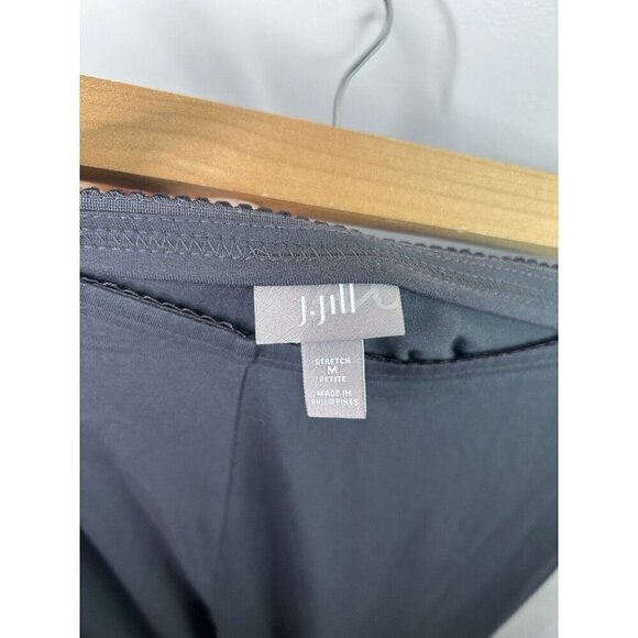 J Jill Pants Women Gray Wide Leg Lounge Sleep Pull On Stretch Size Medium Petite - Picture 9 of 10